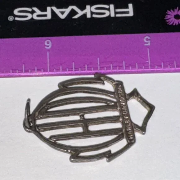 Open Sterling Silver Harley Davidson Pendant